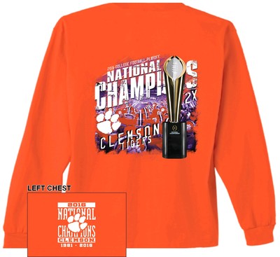 CLEMSON TIGERS 2016 NAT'L CHAMPION ADULT LARGE (L) LONG-SLEEVE T