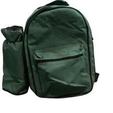 Forest Green Picnic Time Insulated Backpack, with Wine Bottle Holder