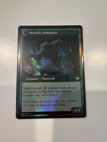 NM Foil Moonlit Ambusher, MTG, Innistrad: Crimson Vow, Magic the Gathering, 212