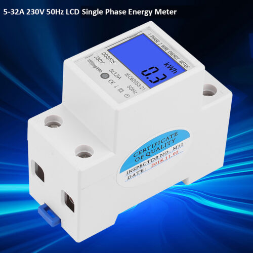 5‑32A 50Hz LCD Display Single Phase Energy KWh Meter DIN Rail Mounting DDS528 U - Picture 3 of 14