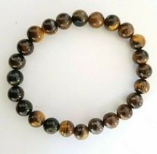 Tigers Eye Crystal Gemstone 8mm Bead Bracelet Reiki Healing Balance Chakra UK