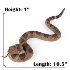 10.5" Realistic Lifelike Rattlesnake Snake Soft Scary Toy Prank Party Joke Prop