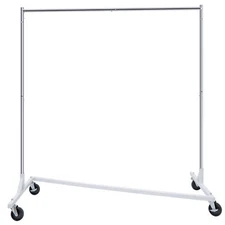 Durable Commercial Garment Rack Rolling Collapsible Clothing Shelf Z-Base