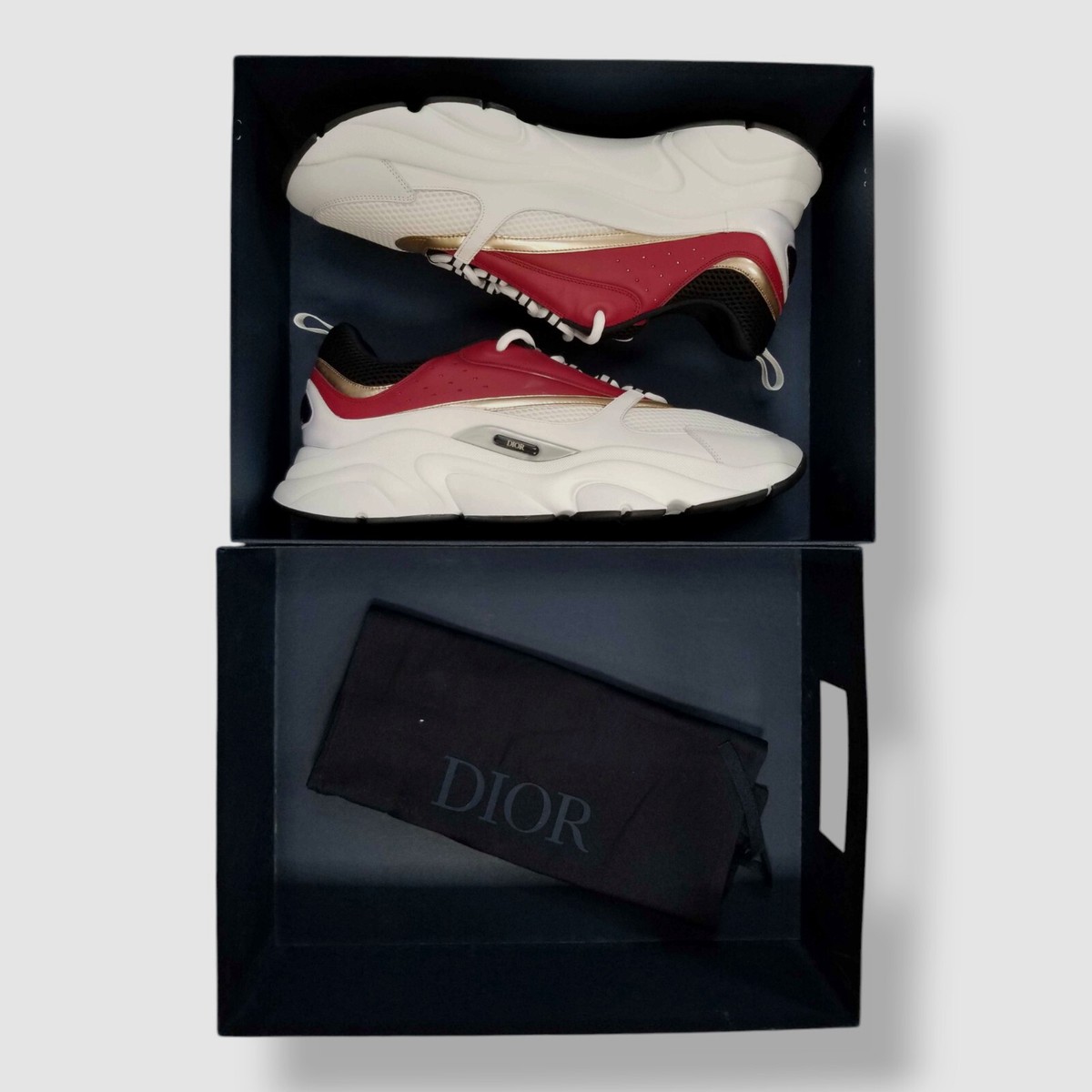 Dior ホワイト/レッド スニーカー 15cm Dior Kids' Low-Top Sneaker in Red | Lyst