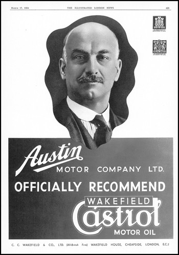 1934 Vintage Advertising WAKEFIELD CASTROL Motor Oil Austin (AD15-23)
