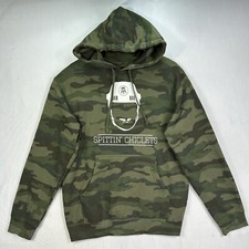 Spittin Chiclets Hoodie Green Camo Barstool Sports NHL Hockey Adult Medium