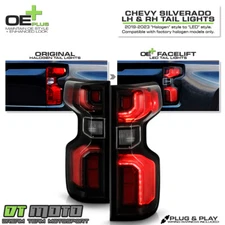 Halogen Upgrade LED Tail Lights For 2019-2023 Chevy Silverado 1500 Incandescent
