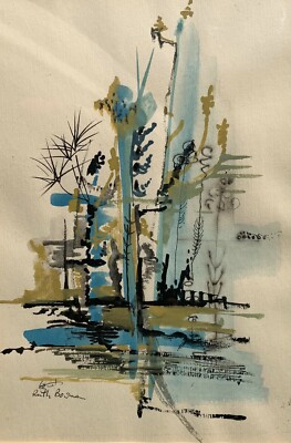 Ruth Bowman 20th Century Bezalel School Post Impressionism Watercolor Painting