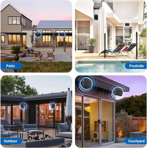 Herdio 2X5.25" Outdoor Bluetooth Speakers Waterproof Wall Mount 300W TWS Stereo - Picture 32 of 39