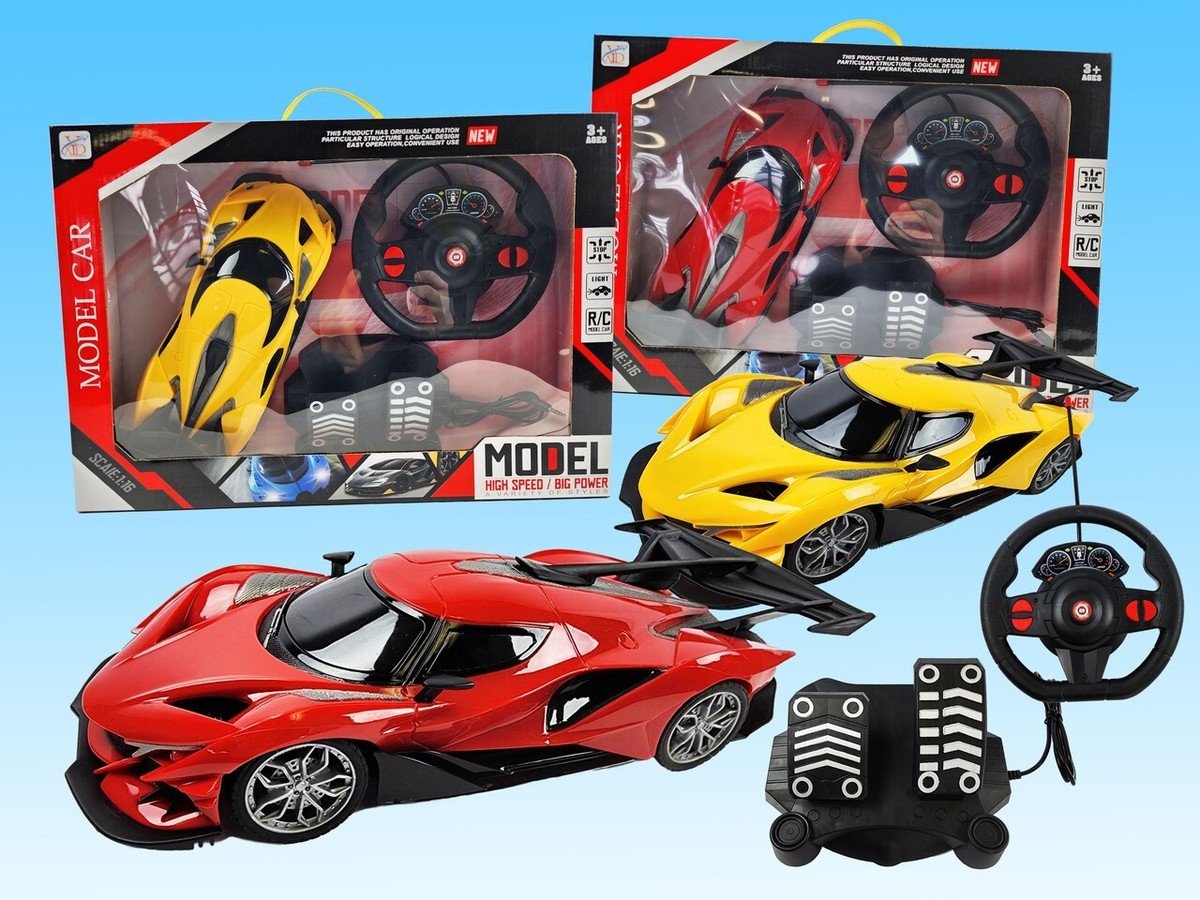 YELLOW Lambo 1:16 RC Speed Master Car with Wheel and Pedals