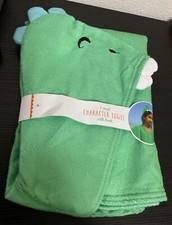    Shark Character Towel With Hood - Green