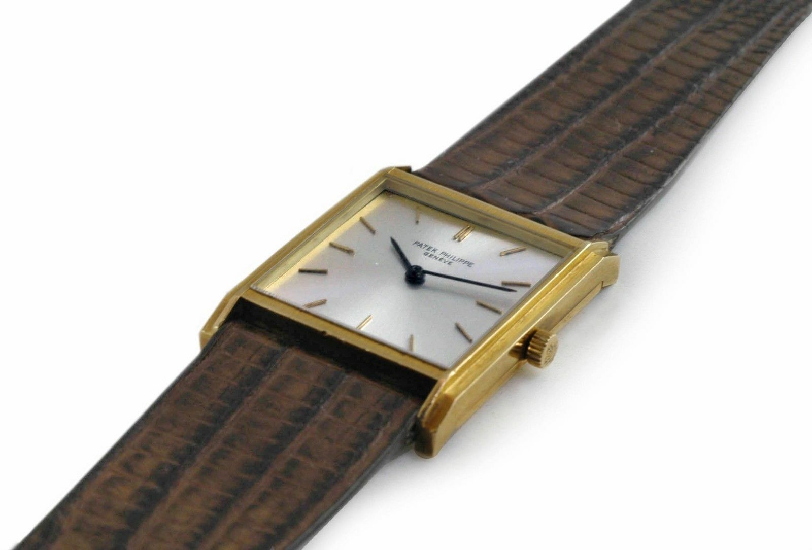 Vintage 1960's PATEK PHILIPPE 18K Gold Men's GONDOLO Rectangular Watch Ref.3519