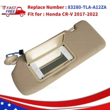 Beige Front Left Driver Side Sun Visor For 2017-2022 Honda CR-V W/Mirror Light