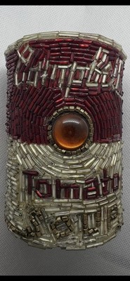 LIZA LOU Campbell s Tomato Soup Can 12/50 Glass Beaded Artwork POP ART RARE