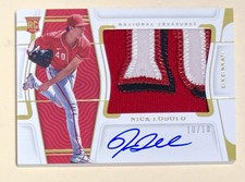 Nick Lodolo 2022 National Treasures 3CLR GOLD PATCH AUTO RC/10 Reds RPA Rookie