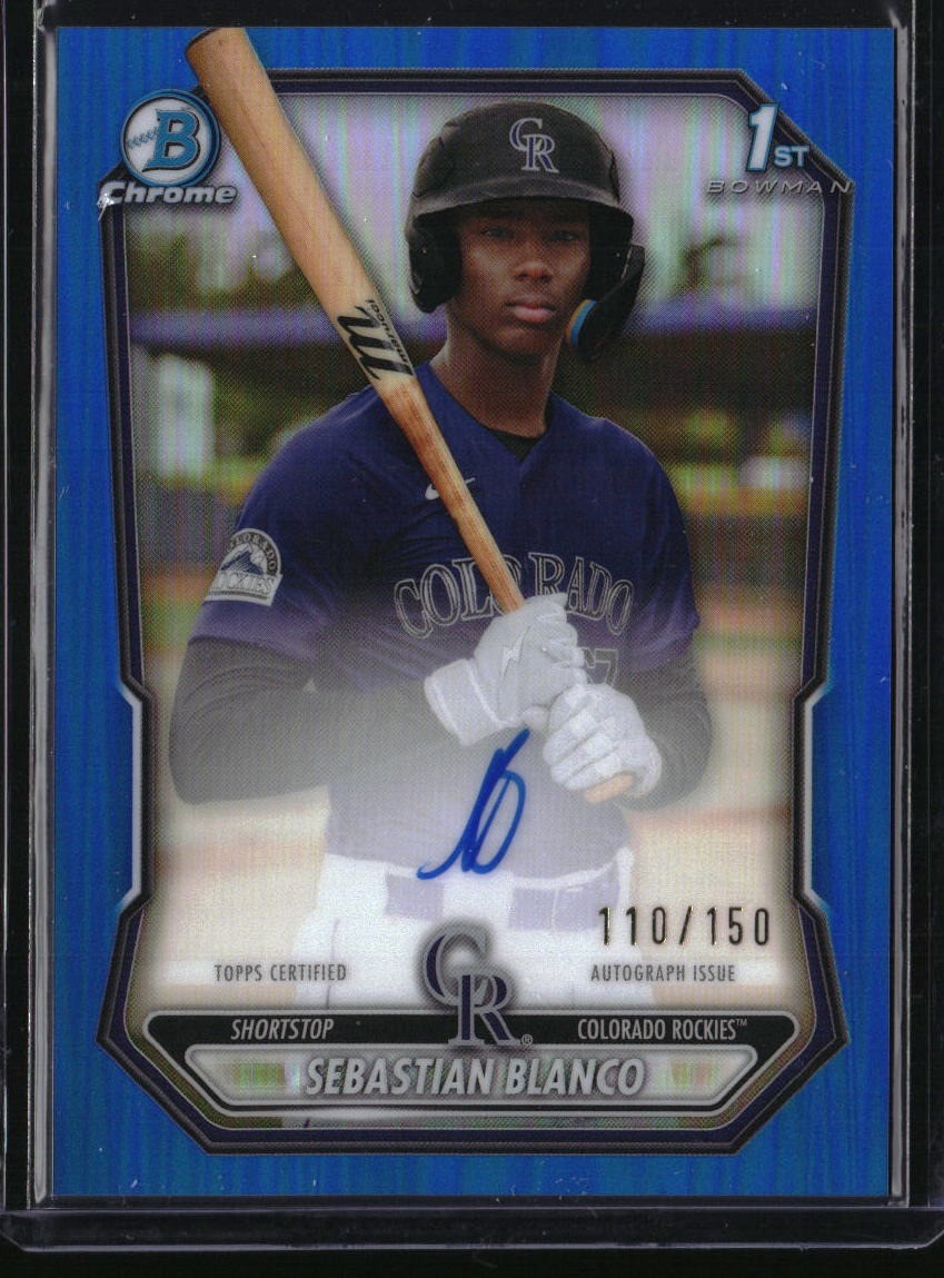 2026 Bowman Chrome #CPA-SB Sebastian Blanco True Blue Refractor Auto /150