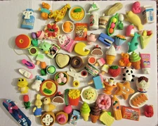 Novelty Erasers Lot of 75 - Iwako + - Food Animals More