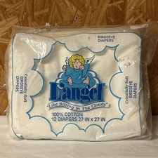 NEW RARE L'ANGEL Cloth Diapers Birdseye Diapers Original Pkg 12 7c