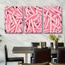 3pcs Seamless Continuous Artwork Fries  Perfect Wall Art Canvas Framed 50x70cm