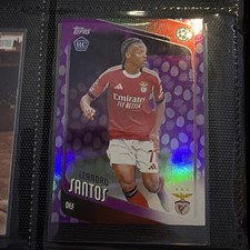 2025-26 Topps Uefa Club Competitions Leandro Santos #160 (RC) Purple Foil Easter