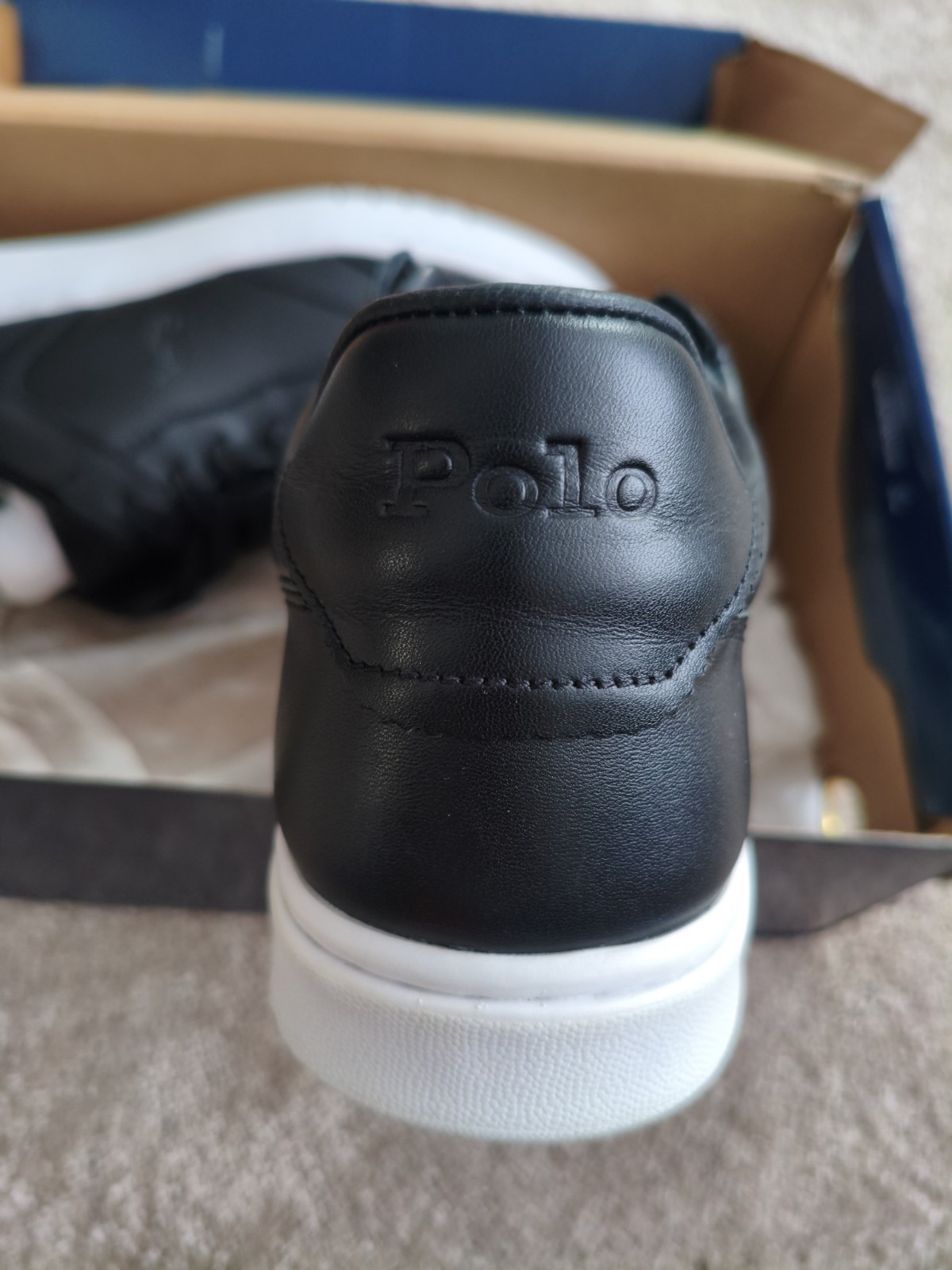 POLO RALPH LAUREN BNIB Mens Sneakers POLO CRT LUX SK LTL Black / White UK 7 image 6