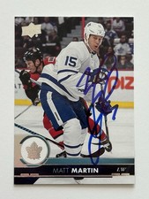Matt Martin Toronto Maple Leafs Autographed 2017-18 Upper Deck NHL Card #173 COA