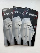 3 NEW CALLAWAY WEATHER SPANN GOLF GLOVES - MEN'S MEDIUM-LARGE WORN ON YOUR LH 