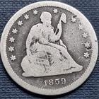 1859 Seated Liberty Quarter 25c Nicely Circulated #101250