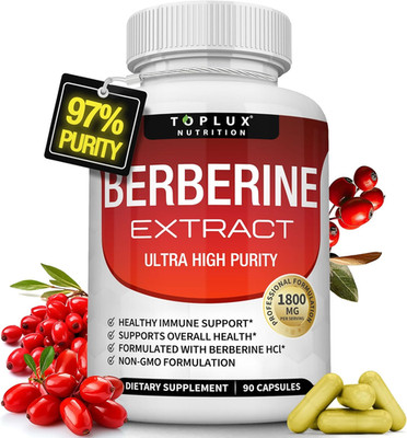 High-Potency Berberine 1800mg - Ultra Pure Vegan Supplement, 90 Capsules