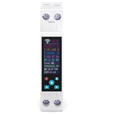 Wlan Energiezähler 50A 1-Phasen LCD Fernbedienung Stromüberwachung DIN