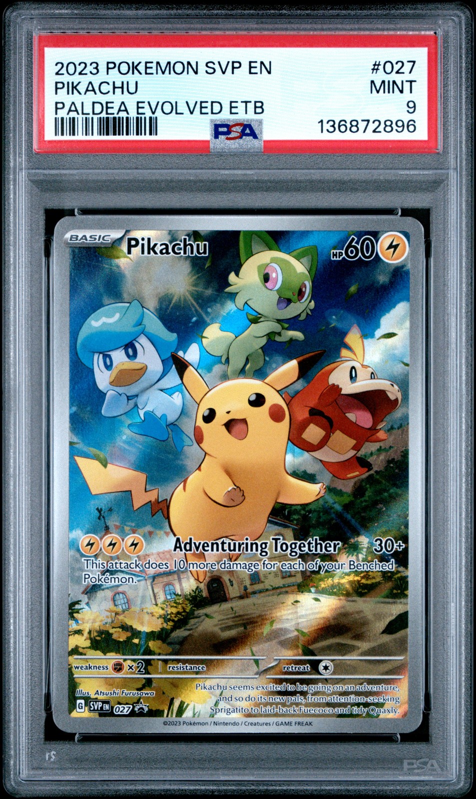 2023 POKEMON SVP EN-SV BLACK STAR PROMO #027 PIKACHU PSA 9