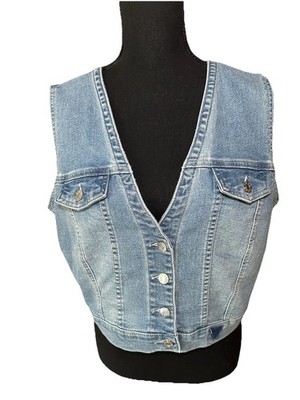 GUESS Denim Crop Vest Size L ARGE Women's Light Wash
