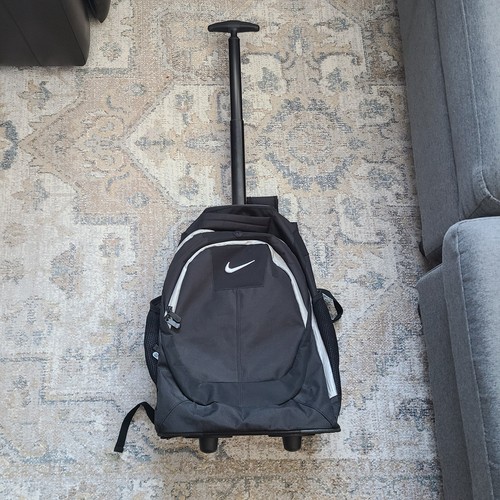 Nike Schwarz Gepäck Roller Reisetasche Rad Rollen Sport Rucksack - Bild 4 von 10