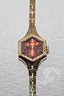 Vintage SEIKO Women’s Windup Mechanical WATCH 11-8029 GOLD Tone w RED Dial WORKS