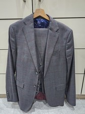 Moss Bros 3-Piece Suit, Slim Fit, Jacket, Waist Coat And Trousers, 38R, 30W