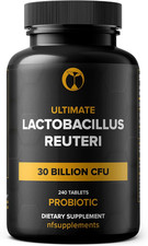 Lactobacillus Reuteri Probiotic Supplement 30 Billion CFU 240 Tablets Probiotics