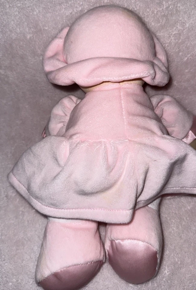 Kids Preferred 2003 Pink Floral Baby Doll Plush 11” Satin Feet Blonde Hair - Image 4 of 4