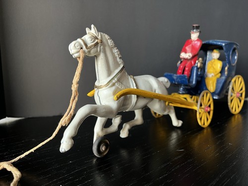 Late 19th C Kenton Cast Iron “Cabriolet” Carriage Horse Drawn Hanson Cab