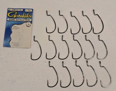 Gamakatsu Monster EWG Hooks 283415 5/0  16 Hooks Total Big Bass Big Hook