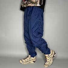 Vintage 90s Nike Track Pants Mens XL Navy Blue Subtle Swoosh Zippers Joggers