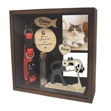 8.6'' Pet Memorial Shadow Box for Cats, Cat Memorial Picture Frame Loss Pet S...