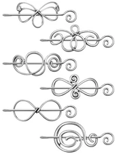 6 Pcs Celtic Shawl Pins and Sticks Scarf Pins Sweater Brooches Metal Cloak Clips