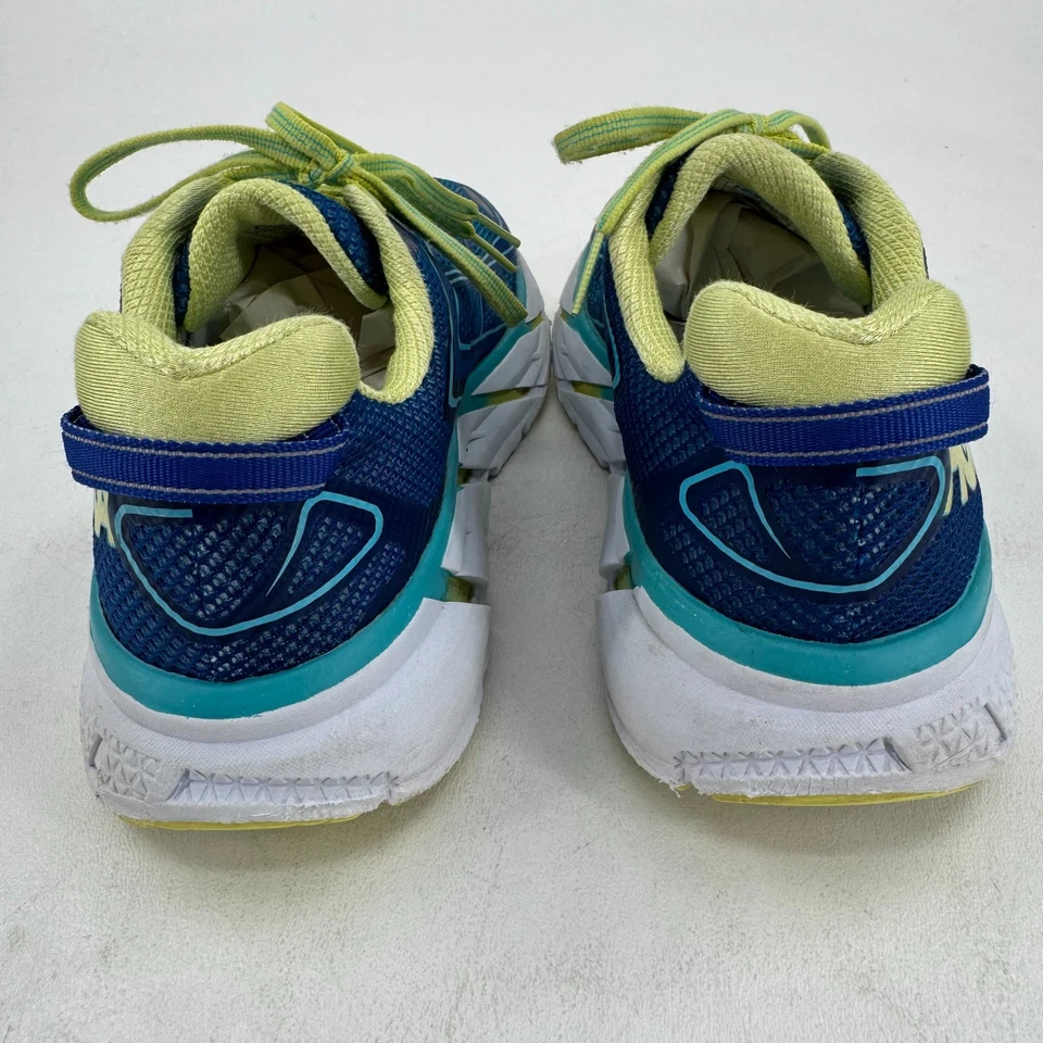 Hoka One One Clifton 3 Zapatos MUJERES Azul Amarillo Con Cordones Tenis para Correr TALLA 10 Foto 4 de 4