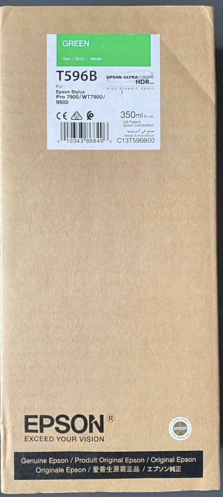 Genuine Epson Ink - T596B GREEN / STYLUS PRO 7900 WT7900 9900 (INC VAT) BOXED