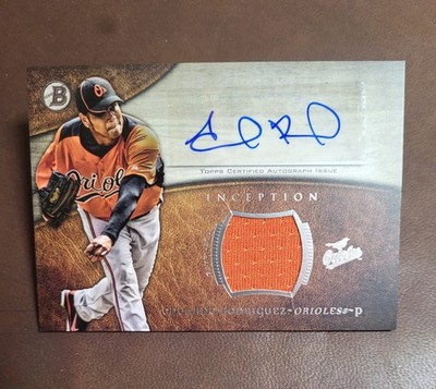 2014 Bowman Inception - Autographed Relics Eduardo Rodriguez Rookie patch auto
