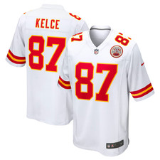 Kansas City Chiefs Travis Kelce Nike Men's White Away Player Game Jersey - Med