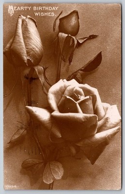 1915 Newark, NJ Birthday Roses Postcard - B.A. Schwerdtfeger & Co. Germany D405