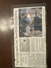 Curtis Granderson Autographed Newspaper Article Detroit Tigers