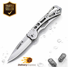 Cuchillo de Bolsillo Cuchillo Plegable Táctico Asistido por Resorte Hoja Abierta Cuchillo de Caza