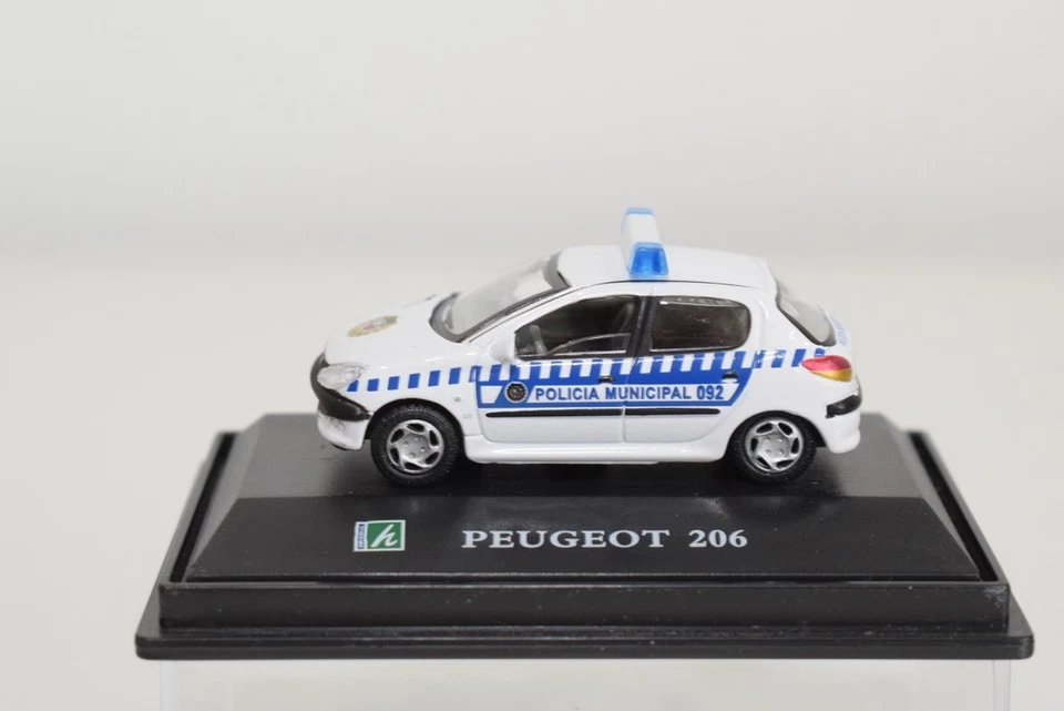 B86 1:72 3INCH 3INCH HONGWELL PEUGEOT 206 POLIZIA MUNICIPALE 092 POLIZIA MIB - Immagine 3 di 4